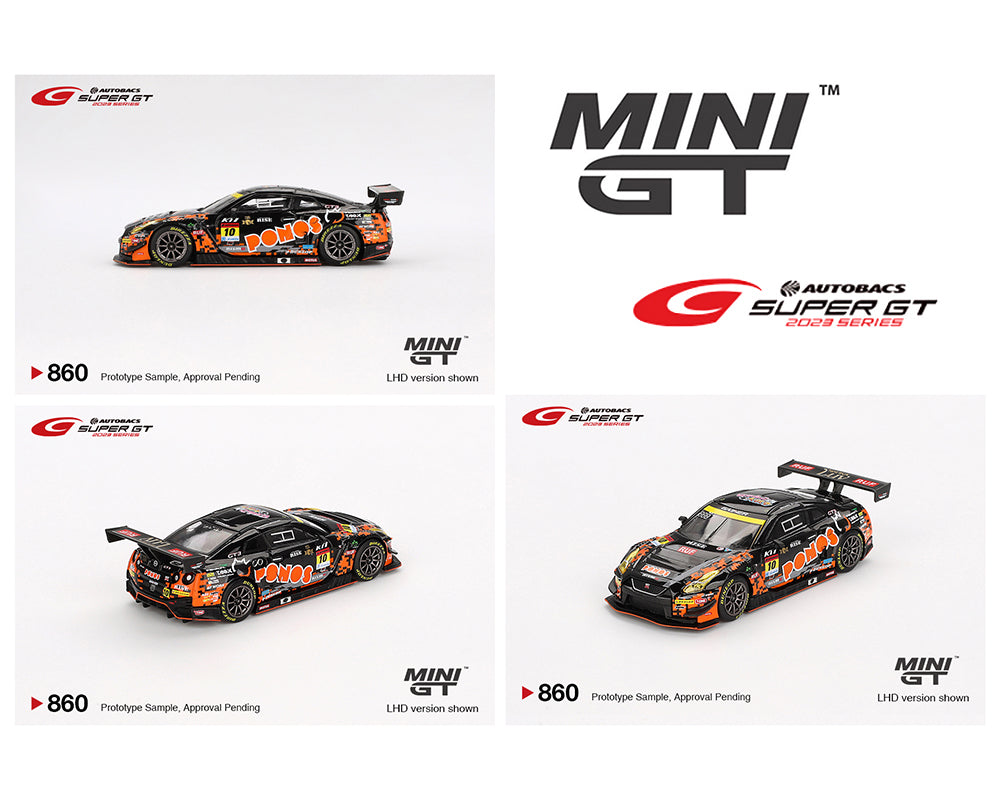 Mini GT 1:64 Exclusivo de Japón Nissan GT-R NISMO GT3 #10 “PONOS GAINER GT-R” GAINER 2023 SERIE SUPER GT Blister