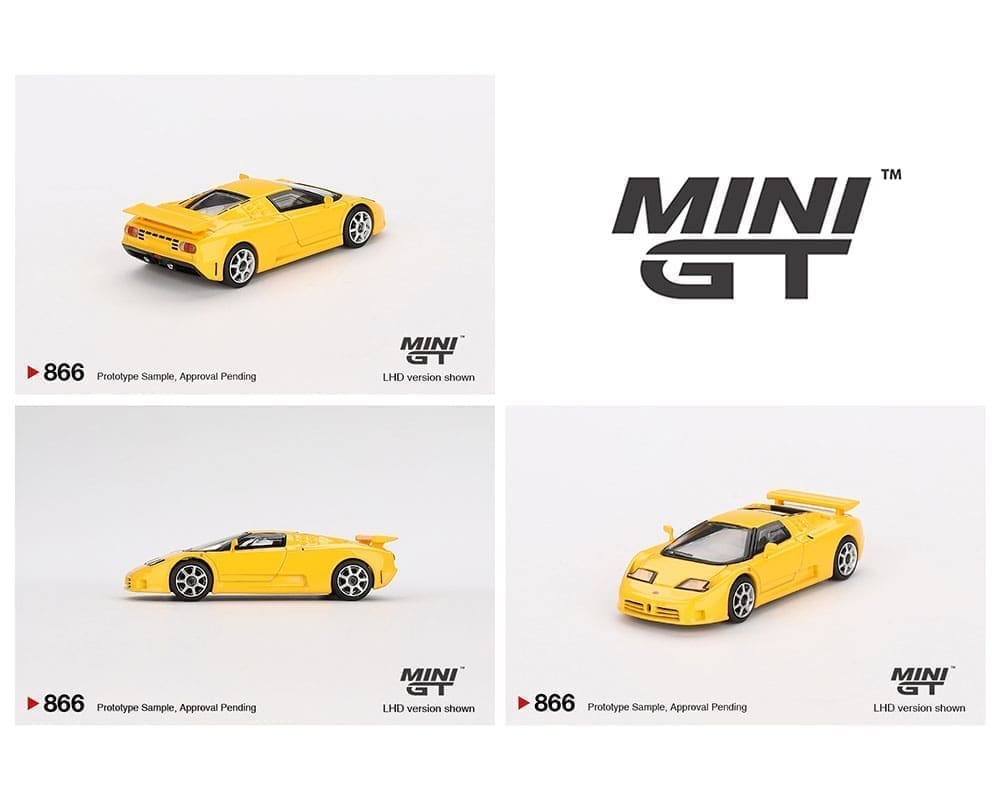 Mini GT 1:64 Bug Blisteratti EB110 Super Sport Giallo Bugatti – Amarillo