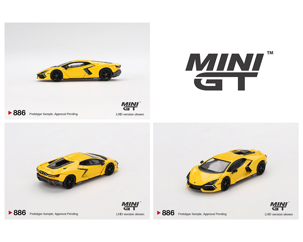Mini GT 1:64 Lamborghini Revuelto – Amarillo Giallo (PRESENTACIÓN EN BLISTER)