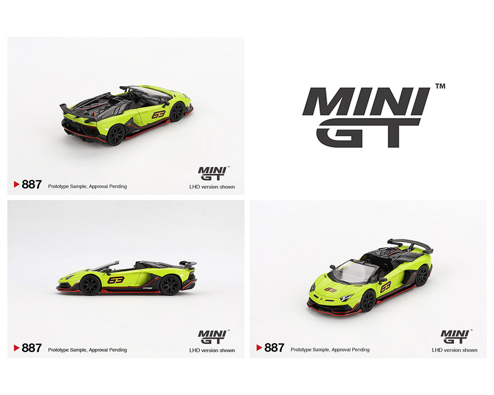 Mini GT 1:64 Lamborghini Aventador SVJ 63 Roadster – Verde Shock Blister