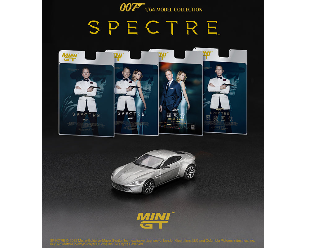 |||PREVENTA|||Mini GT 1:64 Aston Martin DB10 James Bond 007 “SPECTRE” – Empaque en inglés – Edición limitada (PRESENTACIÓN EN BLISTER)