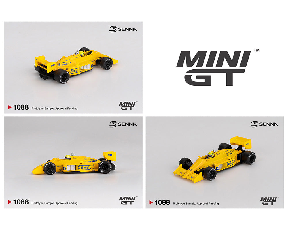 |||PREVENTA|||Mini GT 1:64 Lotus 99T #12 Ayrton Senna, ganador del Gran Premio de Mónaco de 1987 – Edición Limitada (PRESENTACIÓN EN BLISTER)
