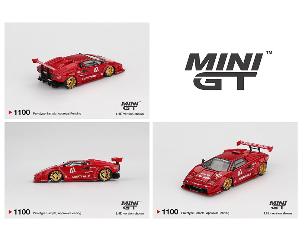 |||PREVENTA|||Mini GT 1:64 Lamborghini Countach LB-WORKS – Rojo (PRESENTACIÓN EN BLISTER)