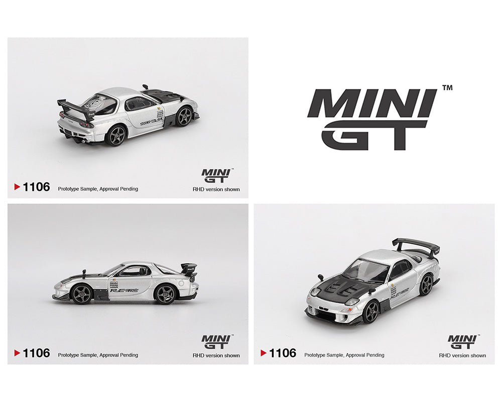 |||preventa|||Mini GT 1:64 Mazda RX-7 RE-Amemiya – Plata Metálico PRESENTACIÓN EN BLISTER