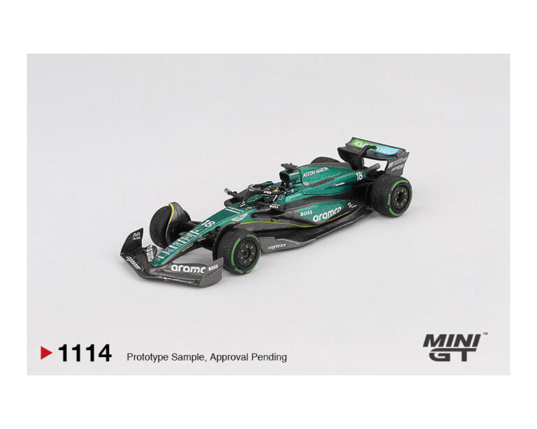 |||PREVENTA|||Mini GT 1:64 Aston Martin AMR24 #18 Lance Stroll 2024 F1 2024 GP de Canadá (PRESENTACIÓN EN BLISTER)