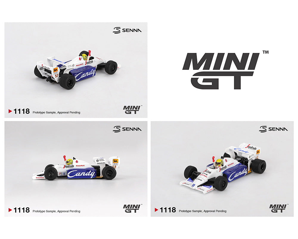 |||PREVENTA|||Mini GT 1:64 Toleman TG184 #19 Ayrton Senna, 2.º puesto en el Gran Premio de Mónaco de 1984 - Edición limitada (PRESENTACIÓN EN BLISTER)