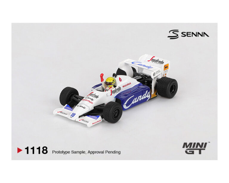 |||PREVENTA|||Mini GT 1:64 Toleman TG184 #19 Ayrton Senna, 2.º puesto en el Gran Premio de Mónaco de 1984 - Edición limitada (PRESENTACIÓN EN BLISTER)
