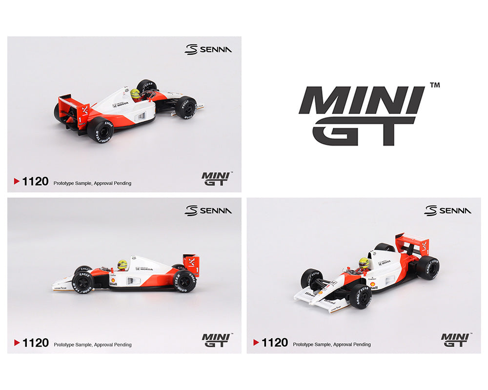 |||PREVENTA|||Mini GT 1:64 McLaren MP4/6 #1 Ayrton Senna, 2.º puesto en el Gran Premio de Japón de 1991 - Edición limitada (PRESENTACIÓN EN BLISTER)