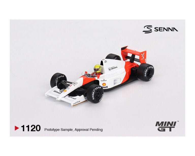 |||PREVENTA|||Mini GT 1:64 McLaren MP4/6 #1 Ayrton Senna, 2.º puesto en el Gran Premio de Japón de 1991 - Edición limitada (PRESENTACIÓN EN BLISTER)