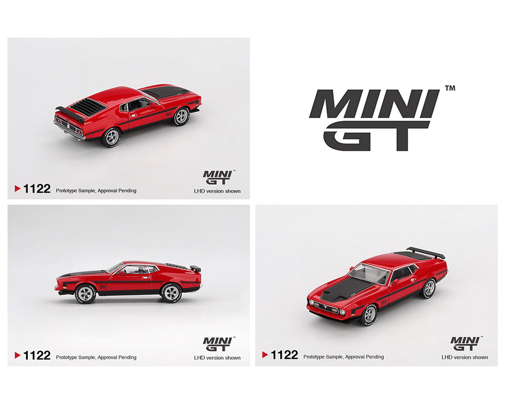 Mini GT 1:64 Ford Mustang Mach1 1971 – Rojo Carrera – Exclusivas de Mijo (PRESENTACIÓ EN BLISTER)