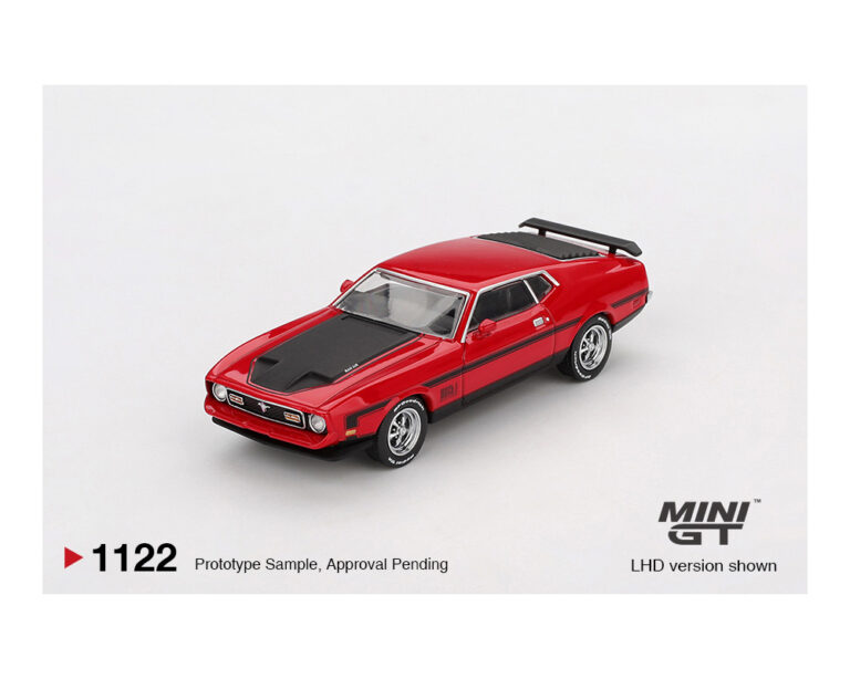 Mini GT 1:64 Ford Mustang Mach1 1971 – Rojo Carrera – Exclusivas de Mijo (PRESENTACIÓ EN BLISTER)