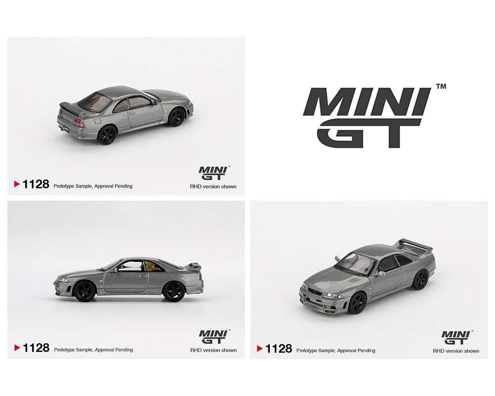 |||PREVENTA|||Mini GT 1:64 NISSAN Skyline GT-R Gris Metalizado Oscuro (Versión NISMO BCNR33 CRS) – Edición Limitada (PRESENTACIÓN EN BLISTER)