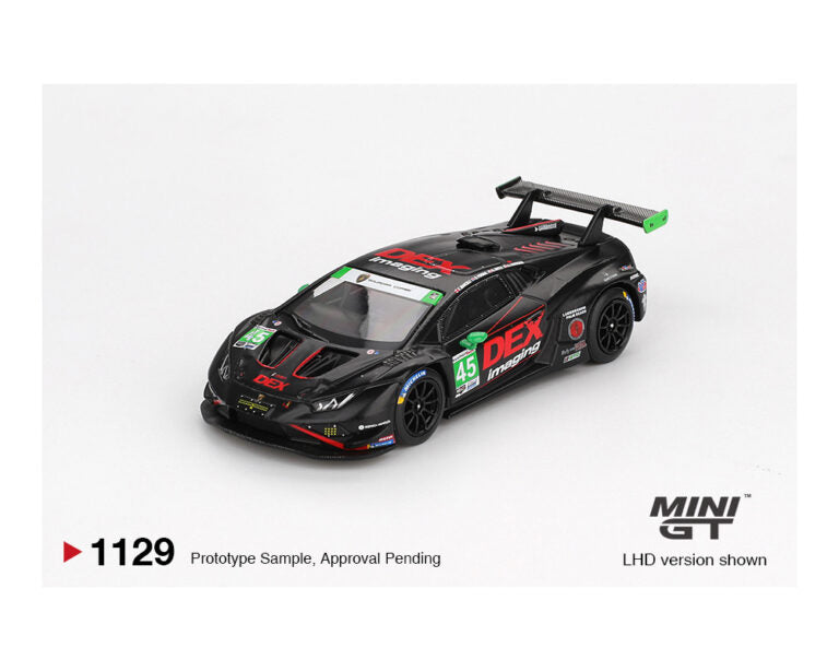 |||PREVENTA|||Mini GT 1:64 Lamborghini Huracán GT3 EVO2 #45 DEX Imaging 2024 IMSA Daytona 24 Horas (PRESENTACIÓN EN BLISTER)