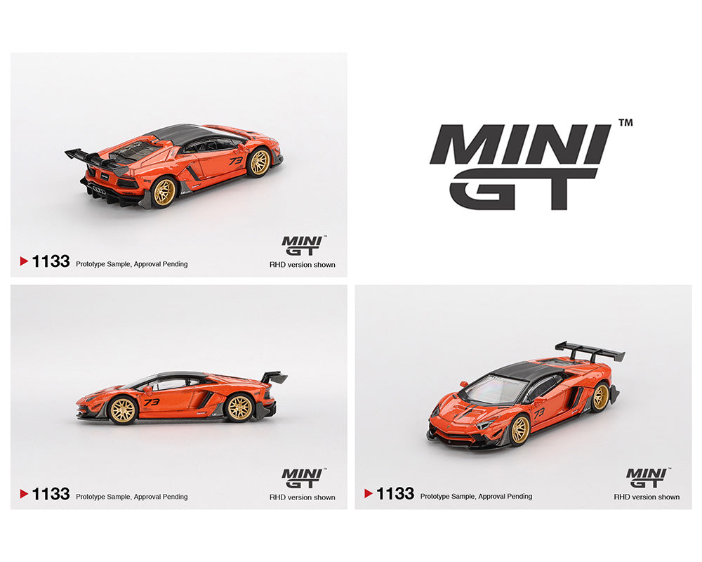 |||PREVENTA|||Mini GT 1:64 LB★WORKS Lamborghini Aventador – Naranja – MDX 2025 Edición Limitada (PRESENTACIÓN EN BLISTER)