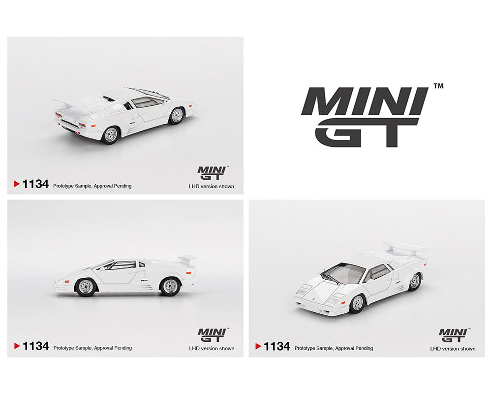 Mini GT 1:64 Lamborghini Countach 25º Aniversario – Blanco – Edición Limitada (PRESENTACIÓN EN BLISTER)