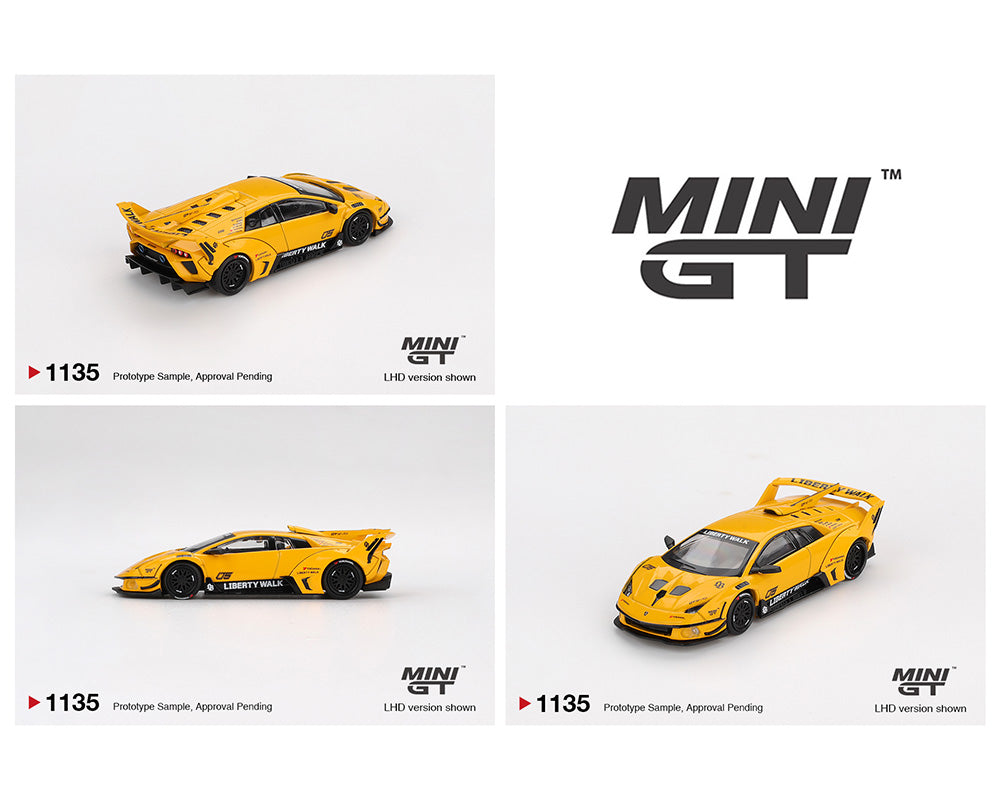 |||PREVENTA|||Mini GT 1:64 LB-Silhouette WORKS MURCIELAGO GT Evo – Amarillo (PRESENTACIÓN EN BLISTER)