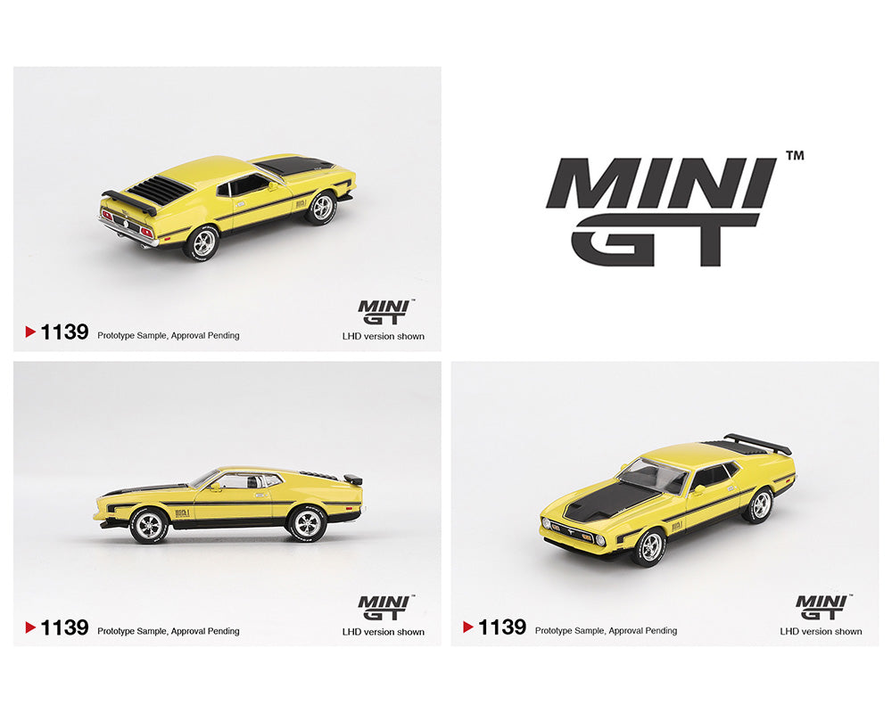 |||PREVENTA|||Mini GT 1:64 Ford Mustang Mach1 – Amarillo Grabber(PRESENTACIÓN EN BLISTER)
