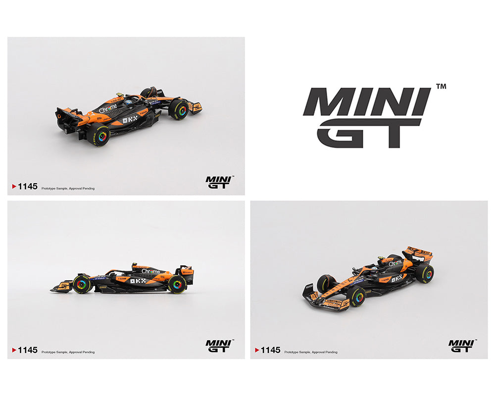 |||PREVENTA||| Mini GT 1:64 McLaren MCL38 #4 Lando Norris 2024 F1 GP de Hungría 2024 2.º puesto – Negro naranja (PRESENTACÍÓN EN BLISTER)