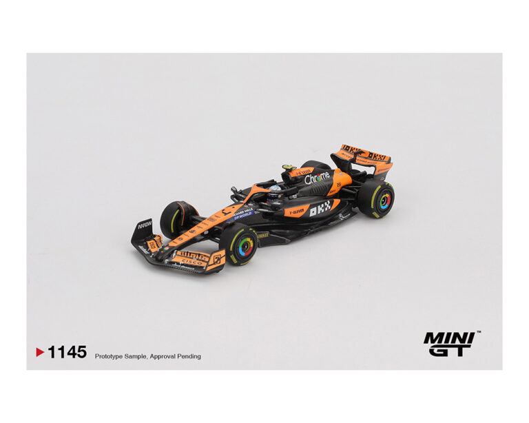 |||PREVENTA||| Mini GT 1:64 McLaren MCL38 #4 Lando Norris 2024 F1 GP de Hungría 2024 2.º puesto – Negro naranja (PRESENTACÍÓN EN BLISTER)