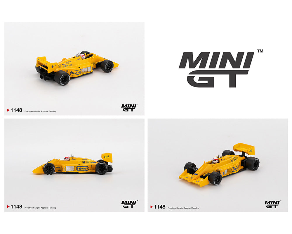 |||PREVENTA|||Mini GT 1:64 Lotus 99T #11 Satoru Nakajima Gran Premio de Mónaco de 1987 - Amarillo (PRESENTACIÓN EN BLISTER)
