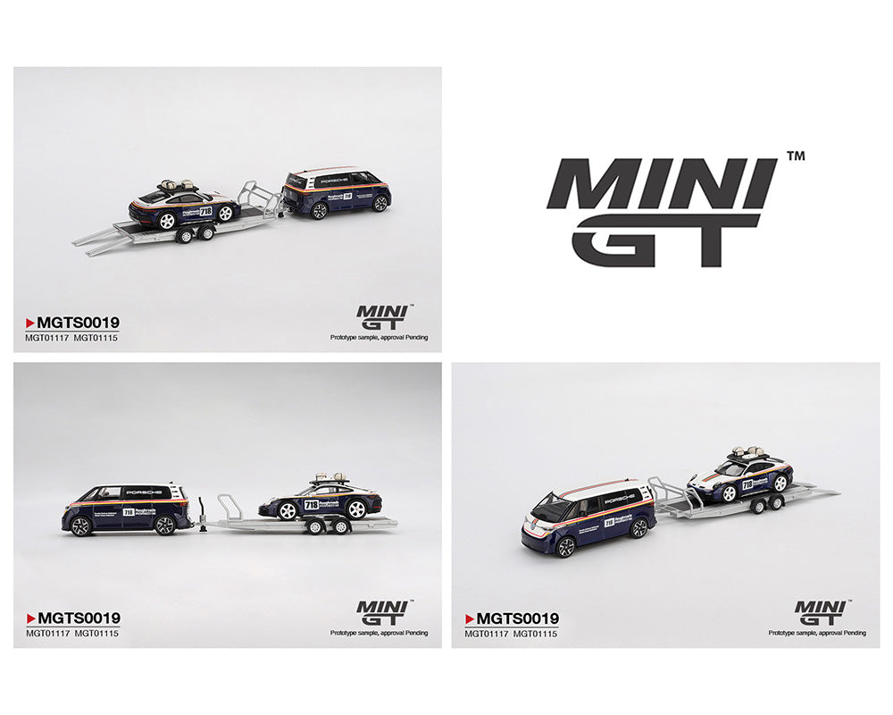 |||PREVENTA||Mini GT 1:64 Porsche 911 Dakar #718 / Volkswagen ID. Buzz Porsche Centrum Gelderland Roughroads Set