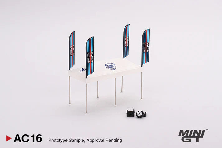 Carpa de servicio para el paddock Mini GT 1:64 – Martini Racing