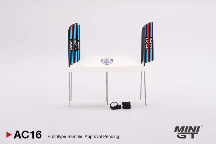Carpa de servicio para el paddock Mini GT 1:64 – Martini Racing