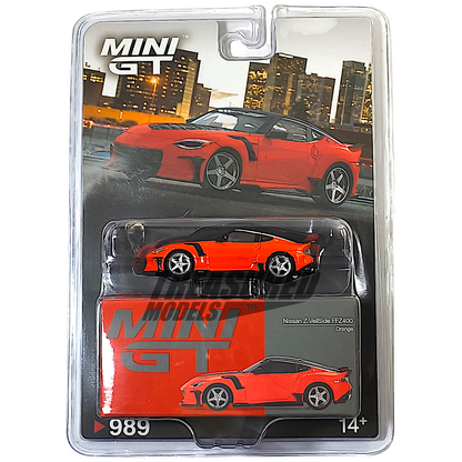 MINI GT 1/64 989 NISSAN Z VEILSIDE FFZ400 NARANJA