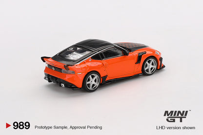 MINI GT 1/64 989 NISSAN Z VEILSIDE FFZ400 NARANJA