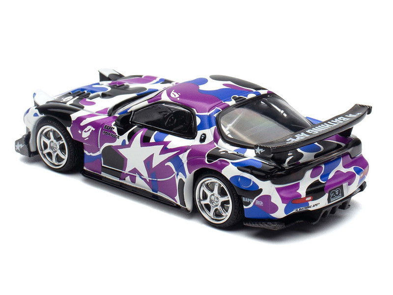 Pop Race x BAPE®︎ 1:64 Mazda Rx-7 FD3S Re-Amemiya BAPE STORE Hong Kong Edición Especial 20 Aniversario PR640493