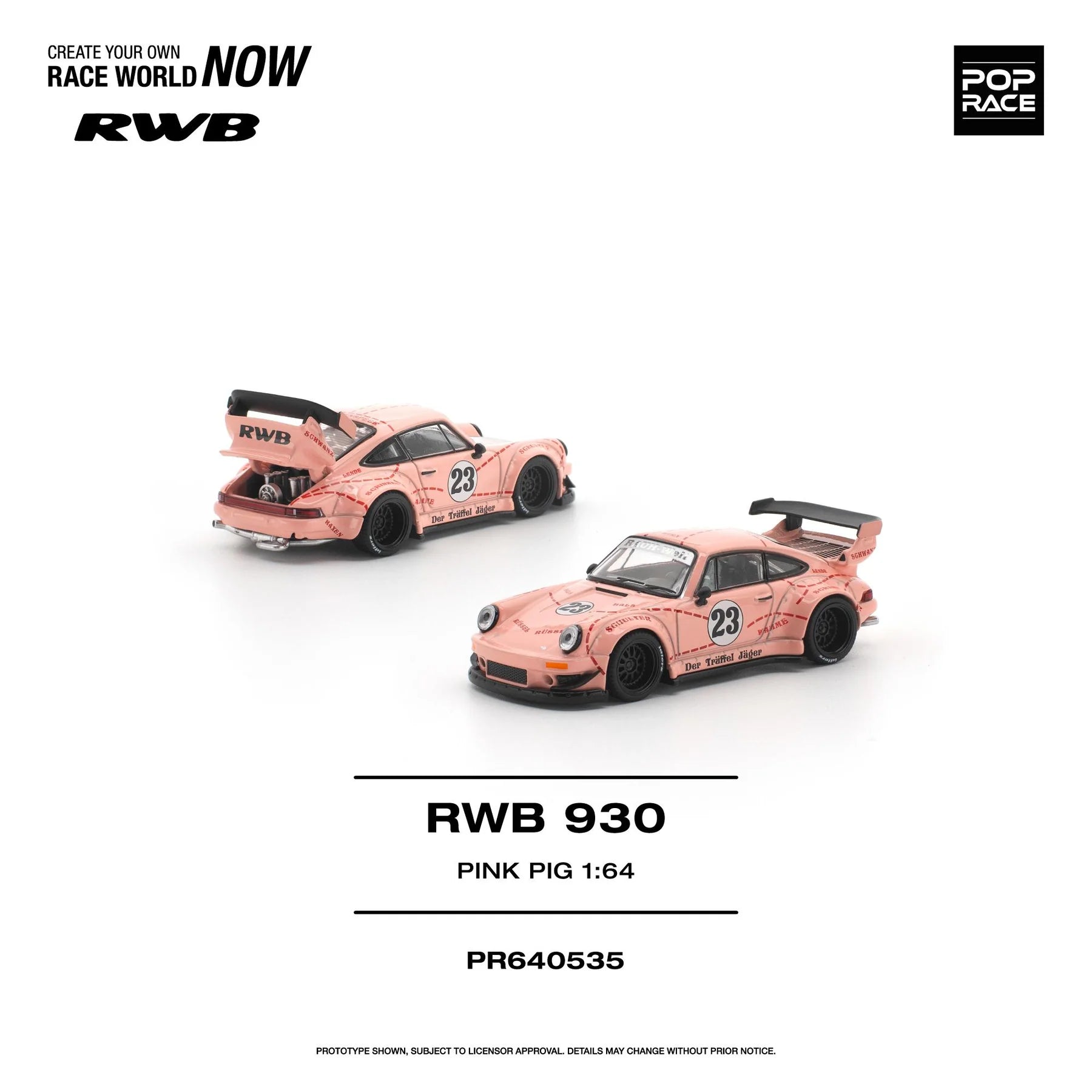 [Preventa] POPRACE 1:64 Porsche RWB 930 "PINK PIG" PR640535