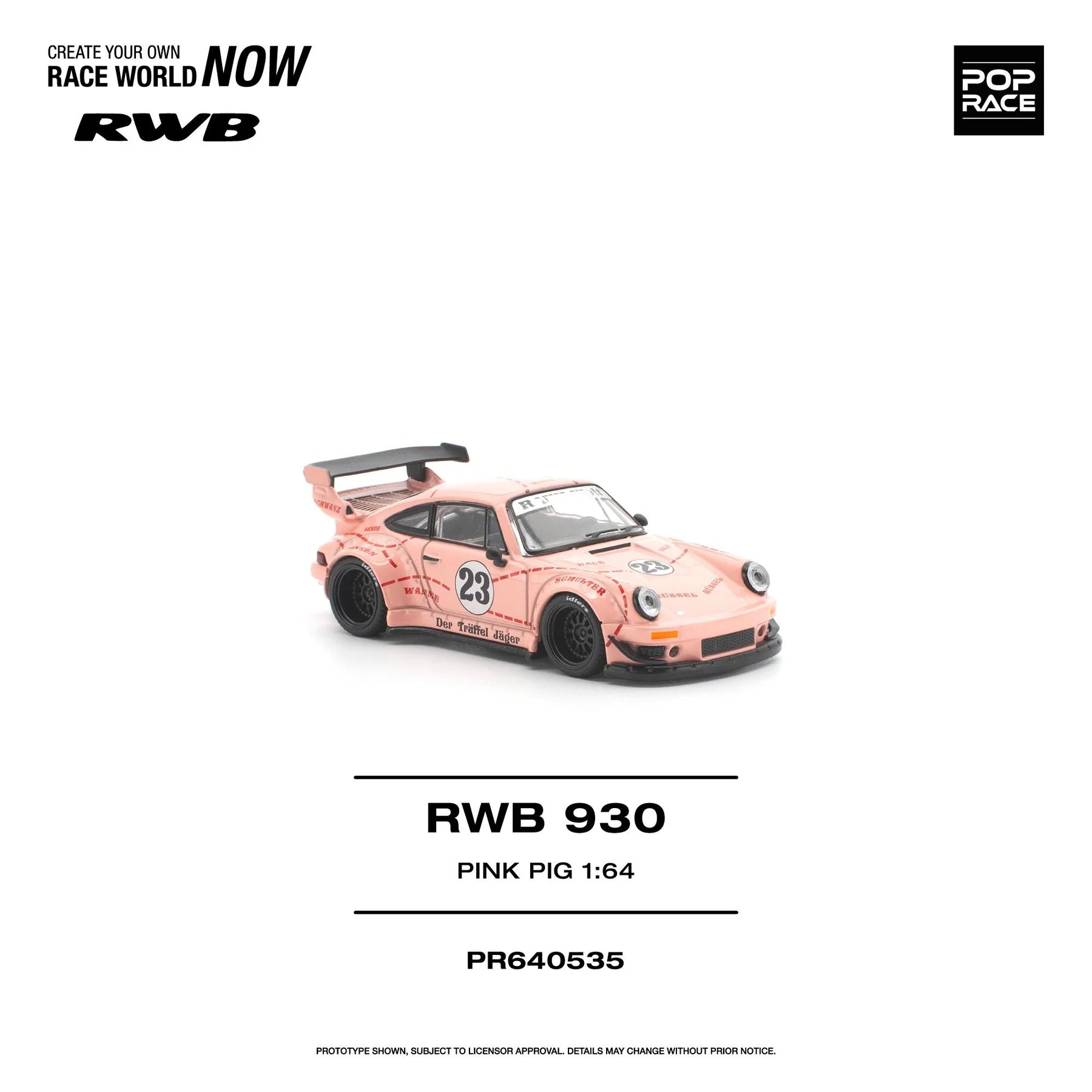 [Preventa] POPRACE 1:64 Porsche RWB 930 "PINK PIG" PR640535