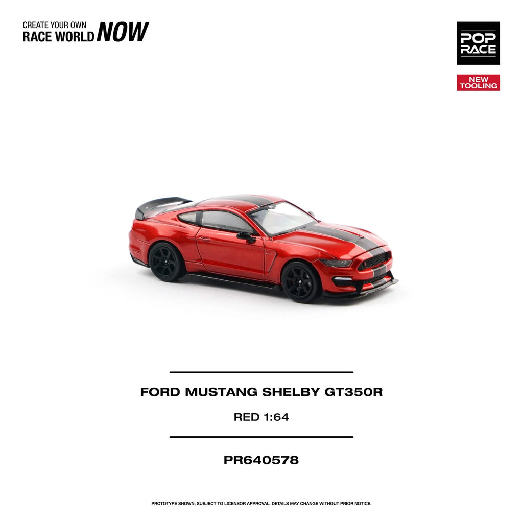 [Preventa] POPRACE 1:64 FORD MUSTANG SHELBY GT350R ROJO DE CARRERA PR640578