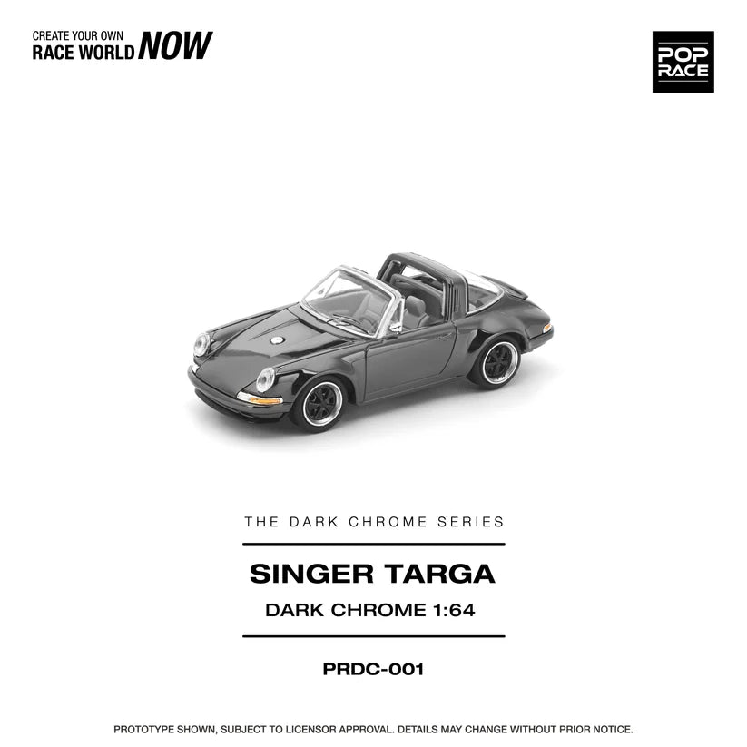Pop Race 1:64 PRDC001 SINGER TARGA DARK CHROME
