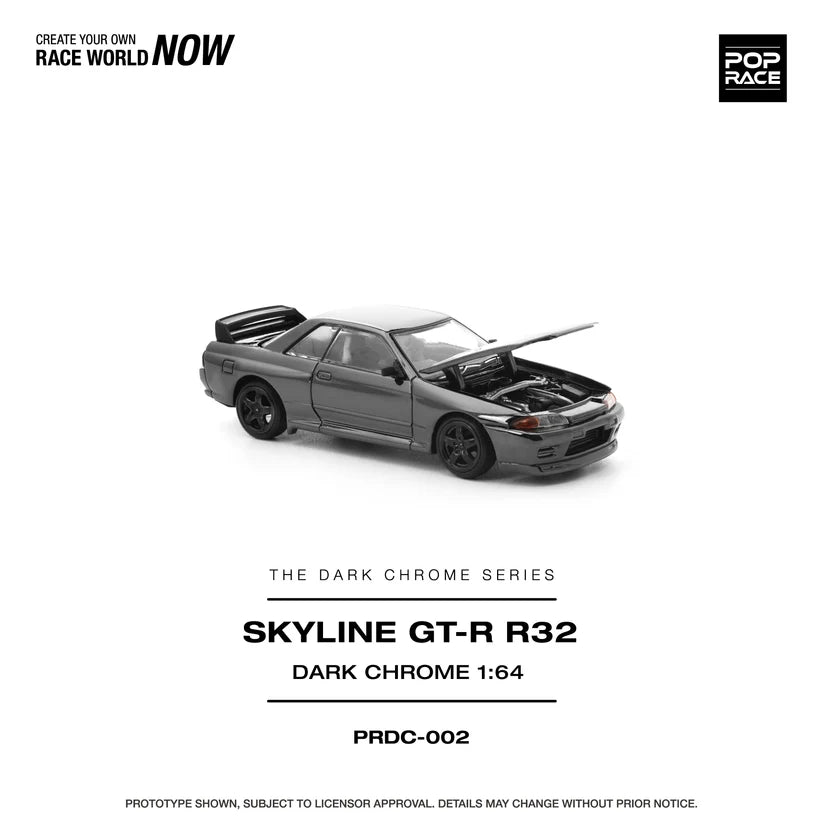 POP RACE 1:64 PRDC002 NISSAN R32 GT-R DARK CHROME