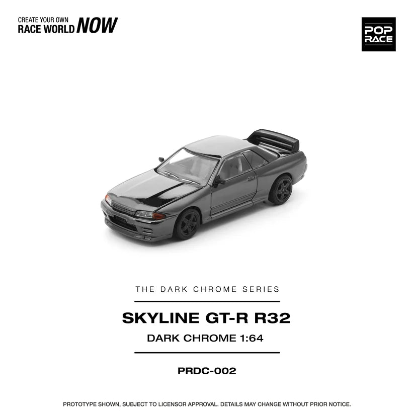 POP RACE 1:64 PRDC002 NISSAN R32 GT-R DARK CHROME
