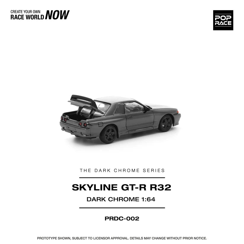 POP RACE 1:64 PRDC002 NISSAN R32 GT-R DARK CHROME