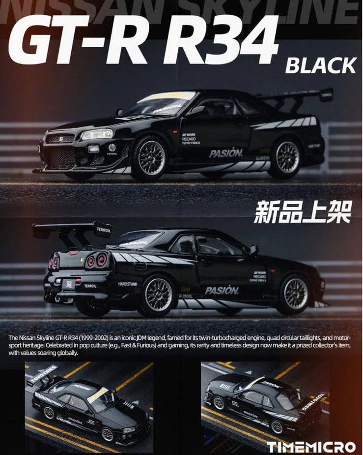 TIMEMICRO 1/64 NISSAN SKYLINE GTR R34 TOYOTIRES