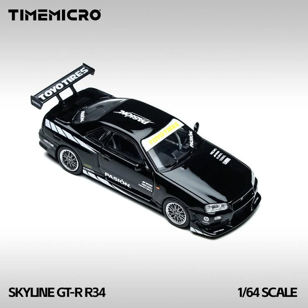 TIMEMICRO 1/64 NISSAN SKYLINE GTR R34 TOYOTIRES