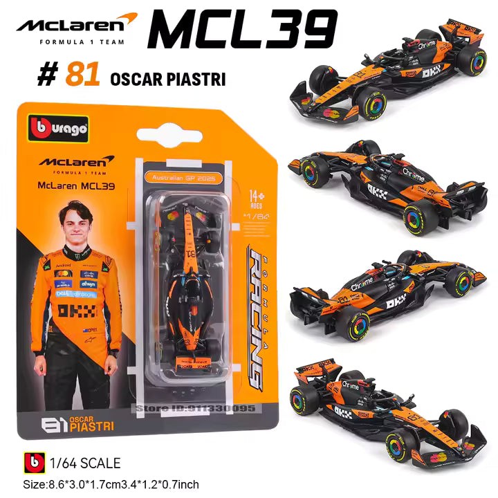 BURAGO 1/64 MCLAREN MCL39 FORMULA 1 TEAM OSCAR PIASTRI #81