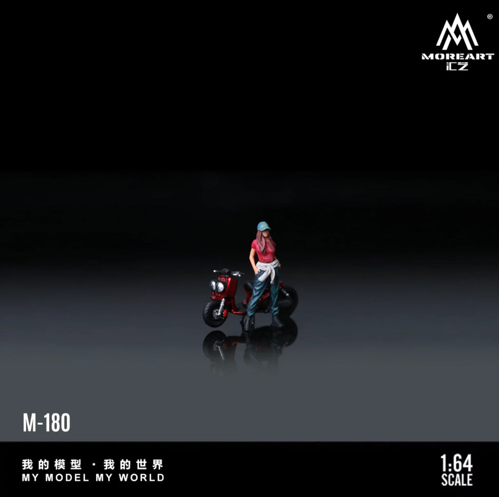 MOREART 1:64 ZOOMER RED MOTORCYCLE DOLL