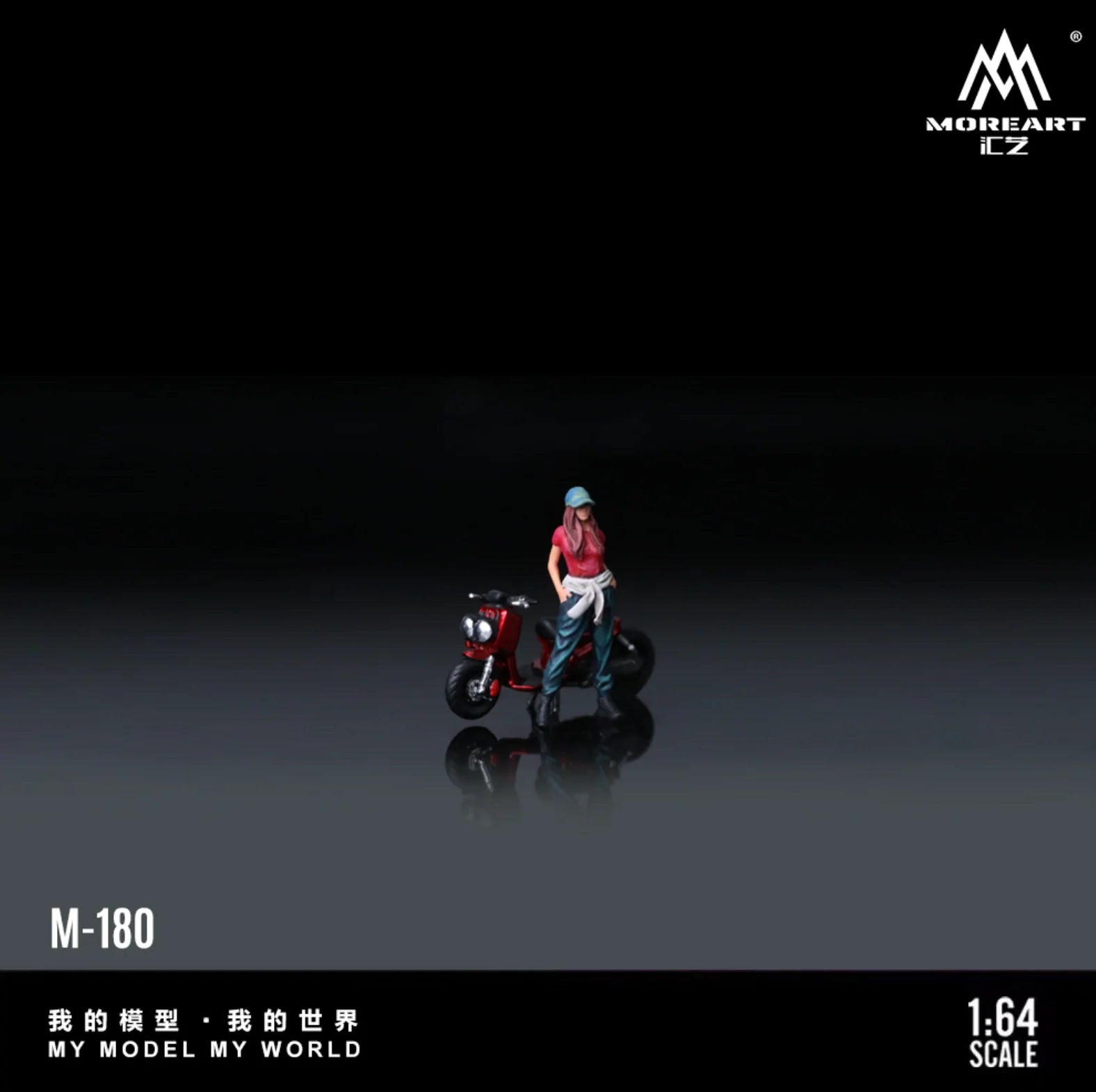 MOREART 1:64 ZOOMER RED MOTORCYCLE DOLL