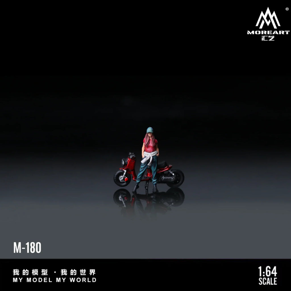 MOREART 1:64 ZOOMER RED MOTORCYCLE DOLL