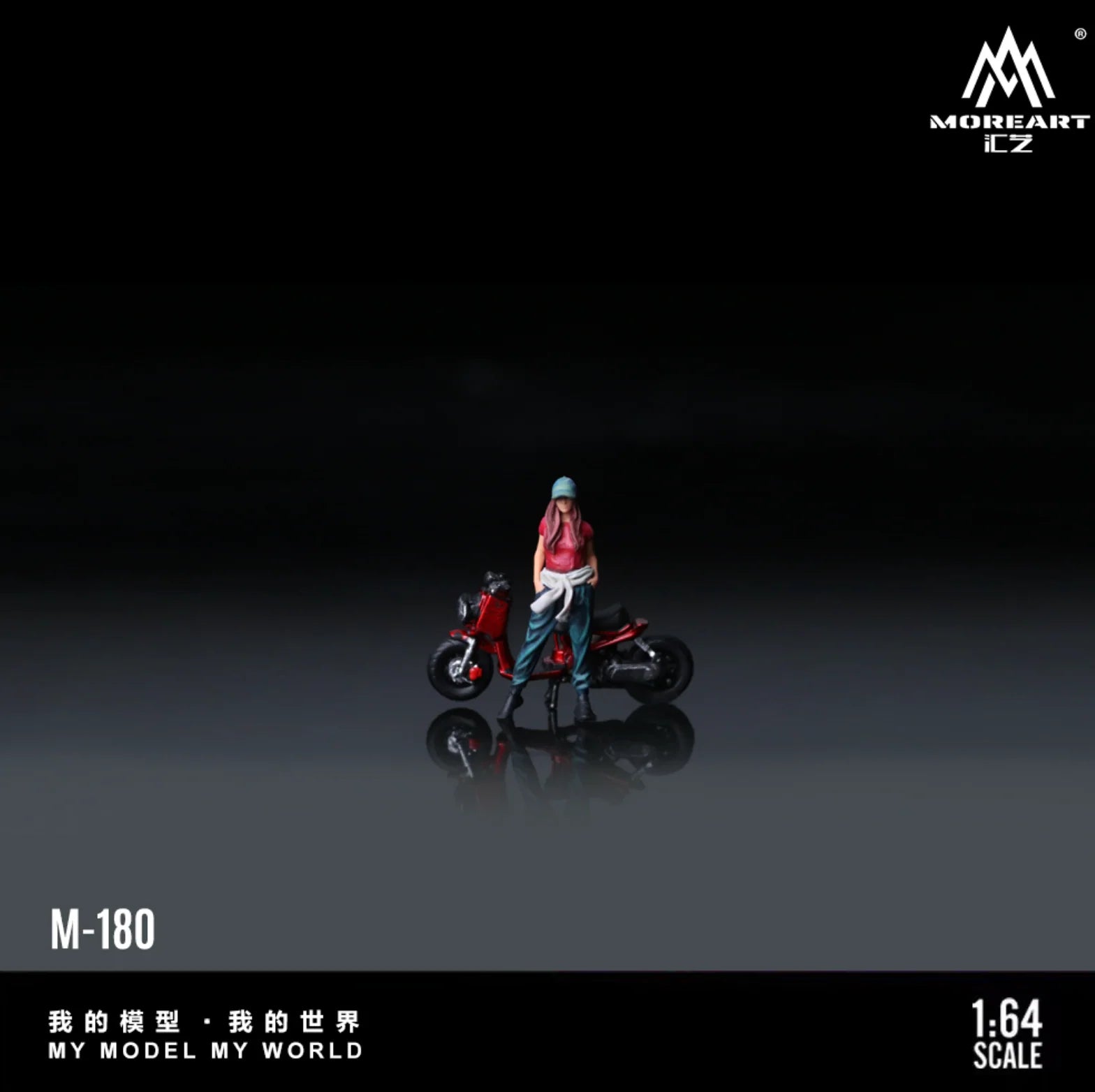 MOREART 1:64 ZOOMER RED MOTORCYCLE DOLL