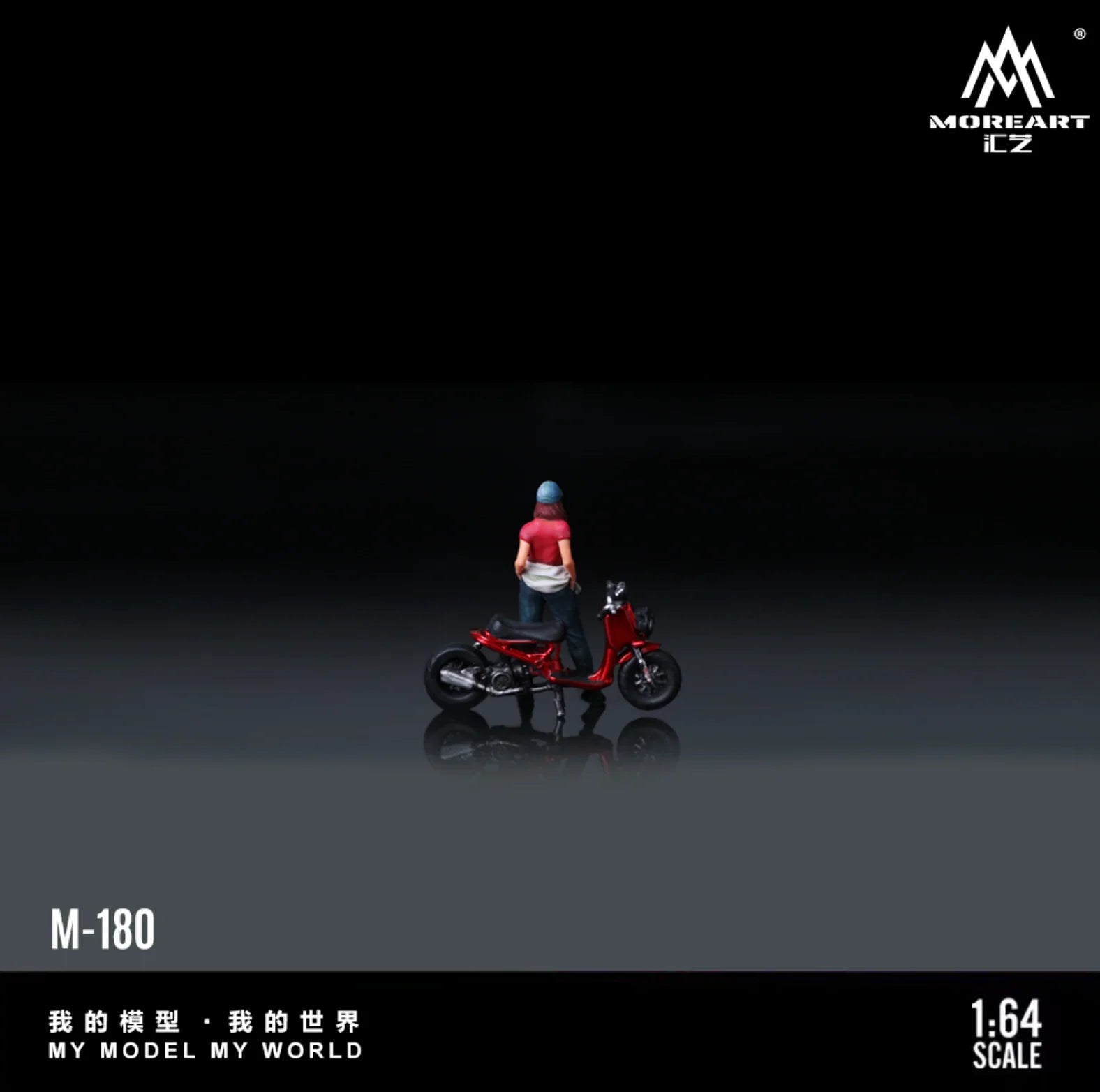 MOREART 1:64 ZOOMER RED MOTORCYCLE DOLL