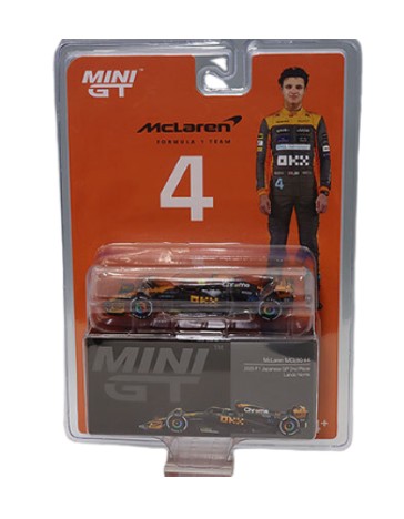 Mini GT 1:64 McLaren MCL60 #4 Lando Norris 2.º puesto en el GP de Japón de F1 2023 – Exclusivas de MiJo Blister