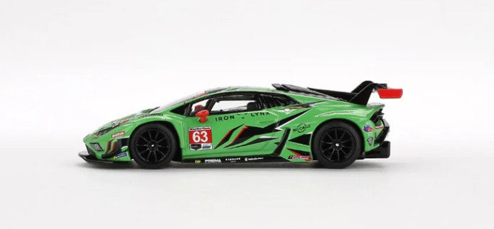 Mini GT 1:64 Lamborghini Huracán GT3 EVO2 #63 Iron Lynx IMSA 2023 Daytona 24 Hrs. Blister