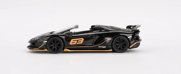 Mini GT 1:64 Lamborghini Aventador SVJ 63 Roadster Nero Aldebaran Blister