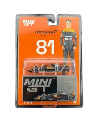 Mini GT 1:64 McLaren MCL60 #81 Oscar Piastri 3.er puesto en el GP de Japón de F1 2023 – Exclusivas de MiJo Blister