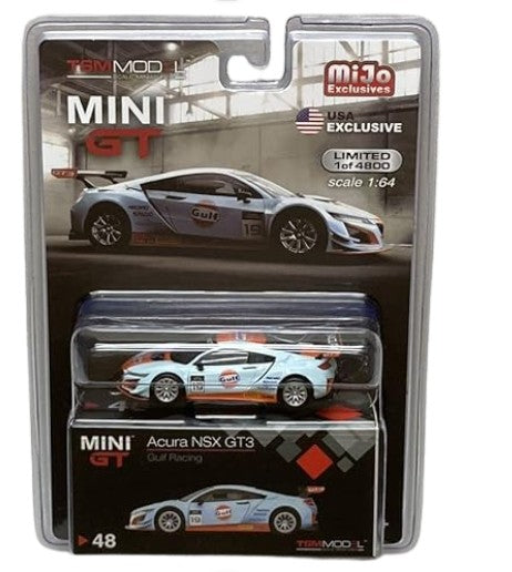 Mini GT Acura NSX Gulf Racing Gt3 n.° 19 EE. UU. Exclusivas de Mijo 1 64 Blister